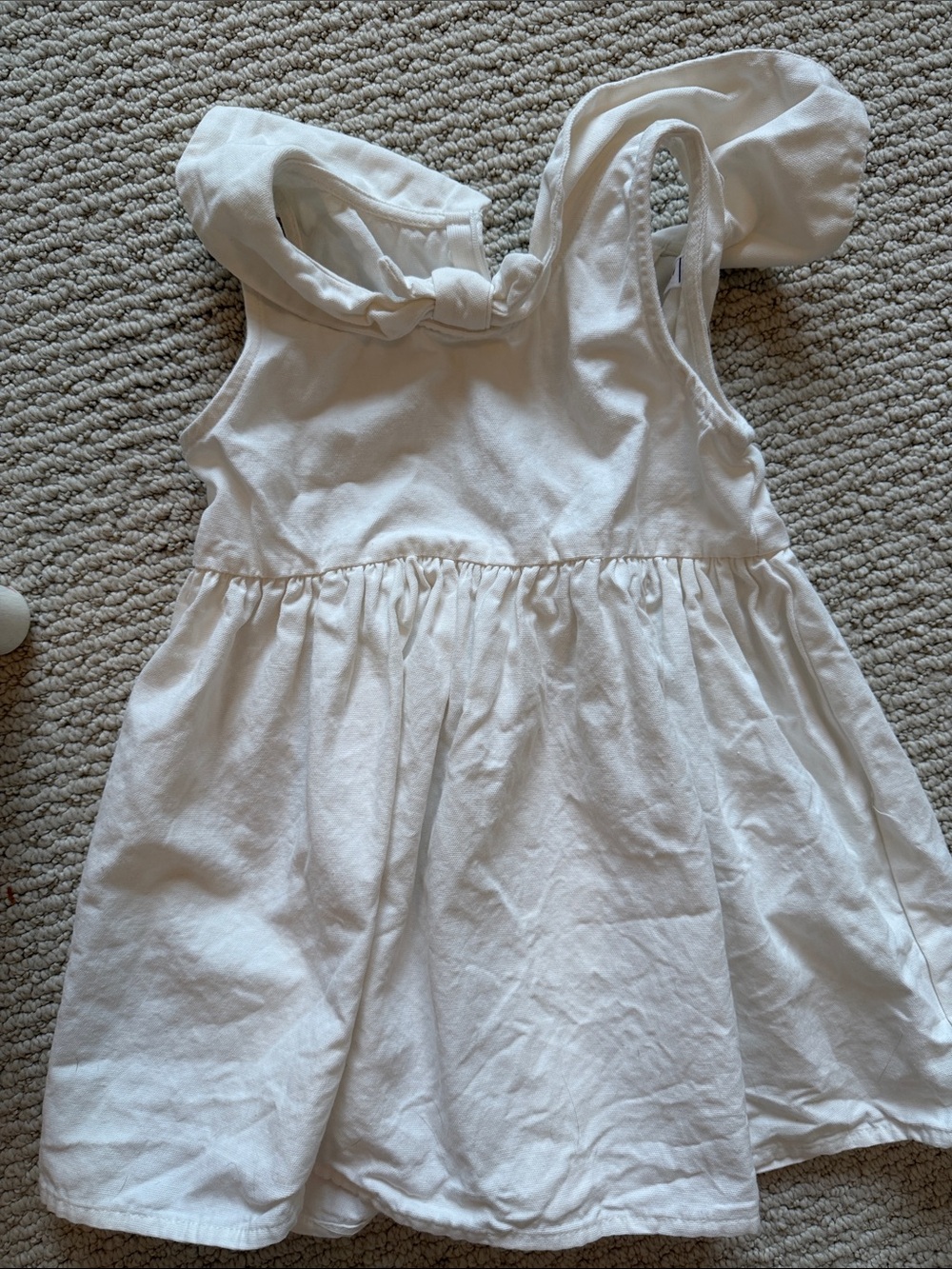 White Sleeveless Minnow Sailor Dress for Girls